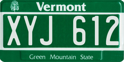 VT license plate XYJ612