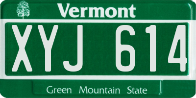 VT license plate XYJ614