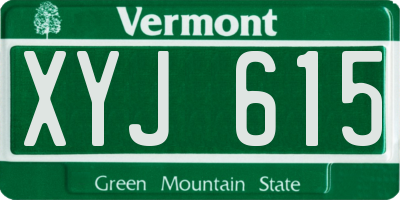 VT license plate XYJ615