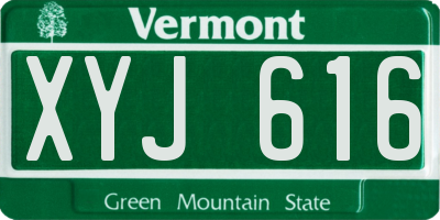 VT license plate XYJ616