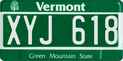 VT license plate XYJ618