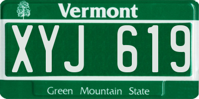 VT license plate XYJ619