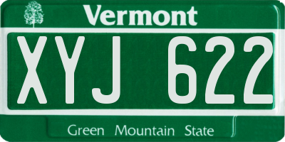 VT license plate XYJ622