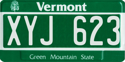 VT license plate XYJ623