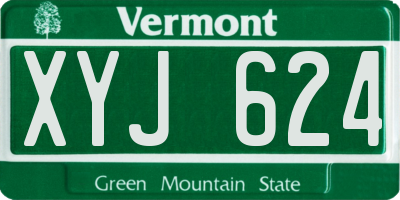 VT license plate XYJ624