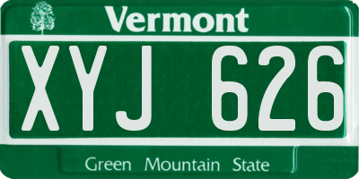 VT license plate XYJ626