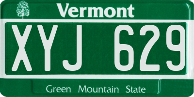 VT license plate XYJ629