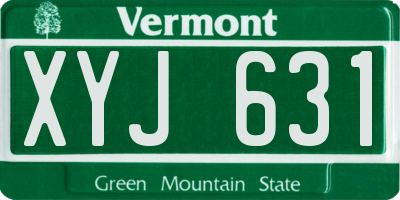 VT license plate XYJ631