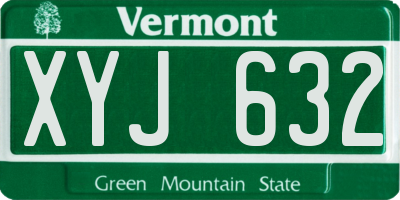 VT license plate XYJ632