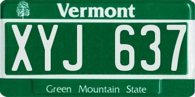 VT license plate XYJ637