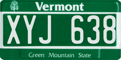 VT license plate XYJ638