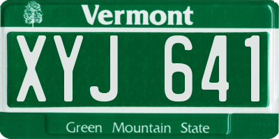 VT license plate XYJ641
