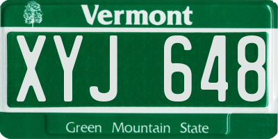 VT license plate XYJ648