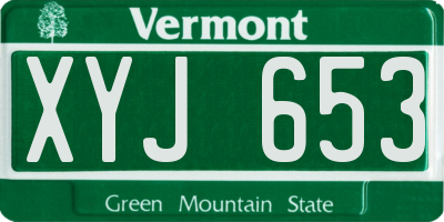 VT license plate XYJ653