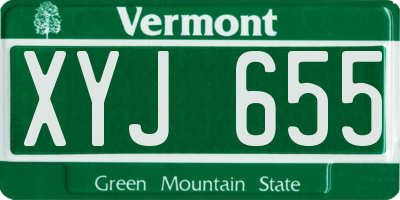 VT license plate XYJ655