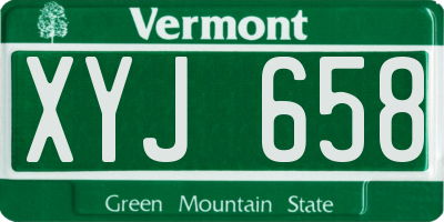 VT license plate XYJ658