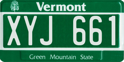VT license plate XYJ661