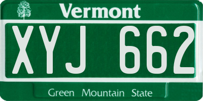 VT license plate XYJ662