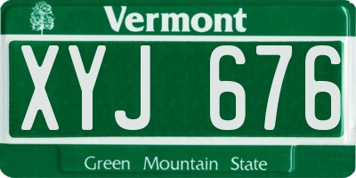 VT license plate XYJ676