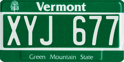 VT license plate XYJ677