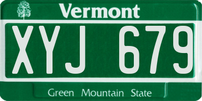 VT license plate XYJ679