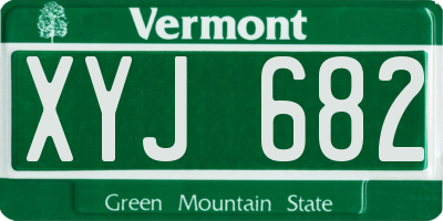 VT license plate XYJ682