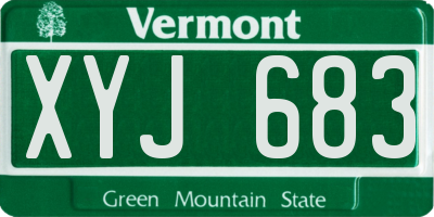 VT license plate XYJ683