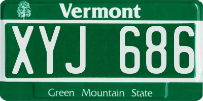 VT license plate XYJ686