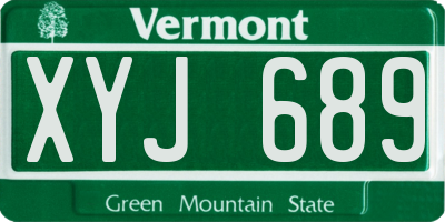 VT license plate XYJ689