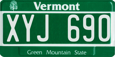 VT license plate XYJ690