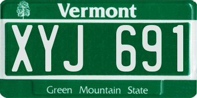 VT license plate XYJ691
