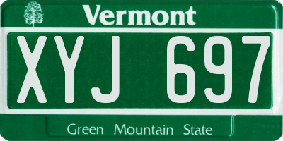 VT license plate XYJ697