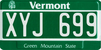 VT license plate XYJ699