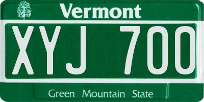VT license plate XYJ700