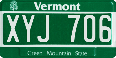 VT license plate XYJ706