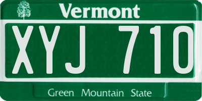 VT license plate XYJ710