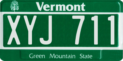 VT license plate XYJ711