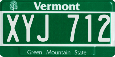 VT license plate XYJ712