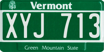 VT license plate XYJ713