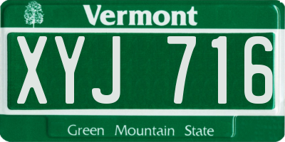 VT license plate XYJ716