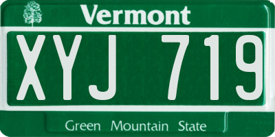 VT license plate XYJ719