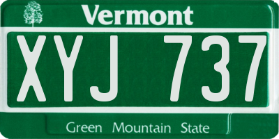VT license plate XYJ737