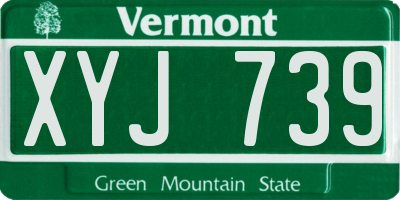 VT license plate XYJ739