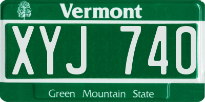VT license plate XYJ740