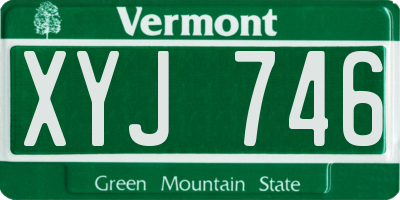 VT license plate XYJ746