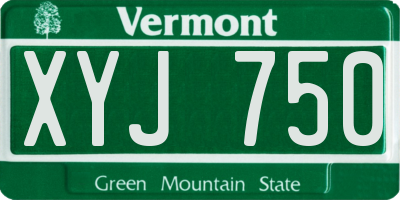 VT license plate XYJ750