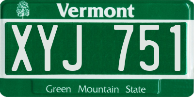 VT license plate XYJ751