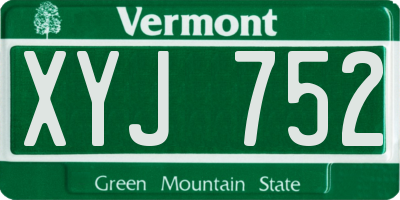 VT license plate XYJ752