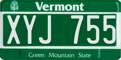 VT license plate XYJ755