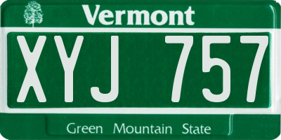 VT license plate XYJ757